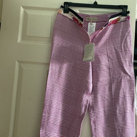 Emilio Pucci Prince Of Wales Checked Satin-Twill Straight-Leg Pants - Picture 5 of 7